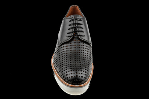 Derby Dress Sneakers with Perforated And Plain Design